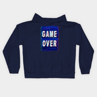 Game Over Glitch Text Distorted Kids Hoodie